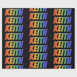 Rainbow Vorname "KEITH"; Fun & Colorful Geschenkpapier