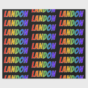 Rainbow Vorname "LANDON"; Fun & Colorful Geschenkpapier