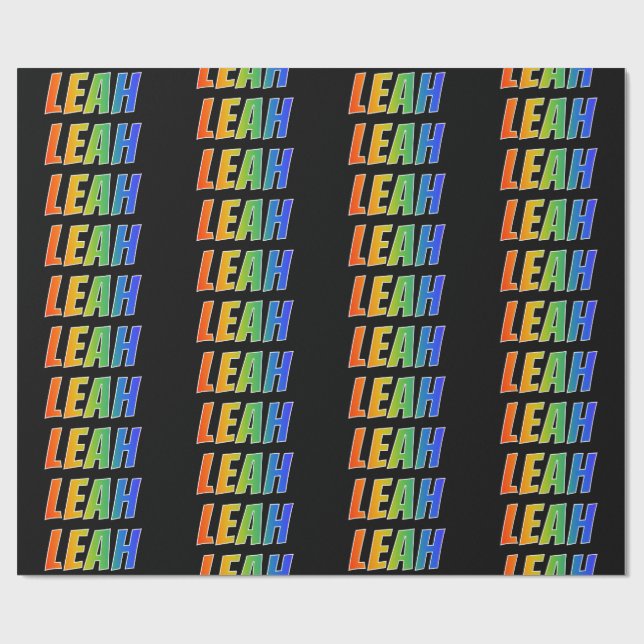Rainbow Vorname "LEAH"; Fun & Colorful Geschenkpapier (Flach)