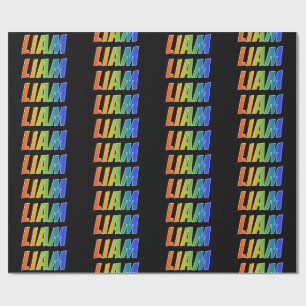 Rainbow Vorname "LIAM"; Spaß und Farben Geschenkpapier