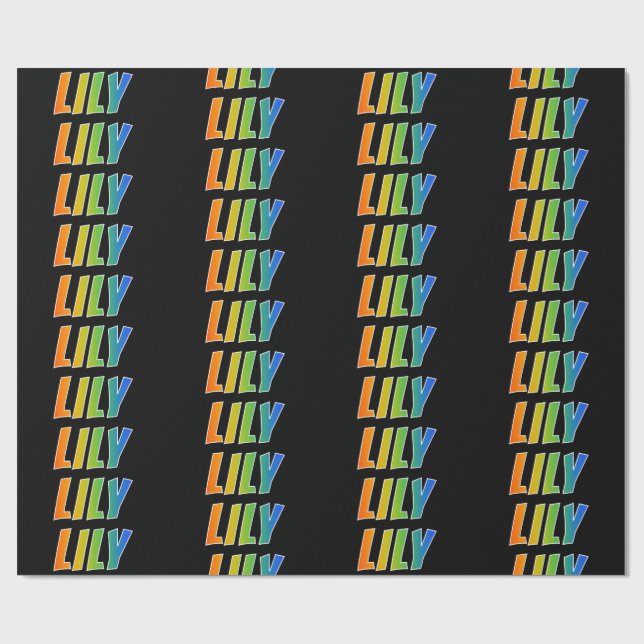 Rainbow Vorname "LILY"; Fun & Colorful Geschenkpapier (Flach)