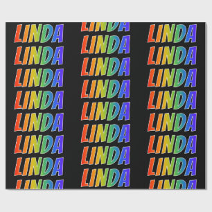 Rainbow Vorname "LINDA"; Spaß und Farben Geschenkpapier