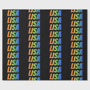 Rainbow Vorname "LISA"; Fun & Colorful Geschenkpapier