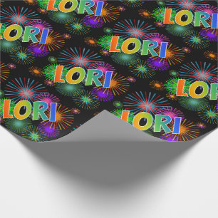 Rainbow Vorname "LORI" + Feuerwerk Geschenkpapier
