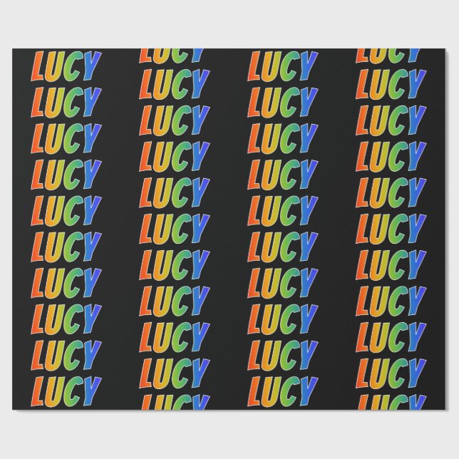 Rainbow Vorname "LUCY"; Fun & Colorful Geschenkpapier (Flach)
