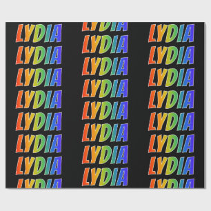 Rainbow Vorname "LYDIA"; Fun & Colorful Geschenkpapier