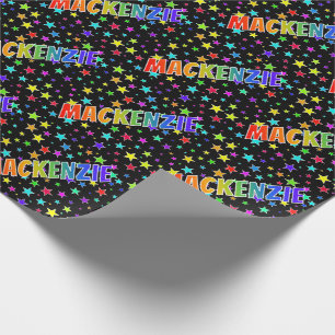 Rainbow Vorname "MACKENZIE" + Sterne Geschenkpapier