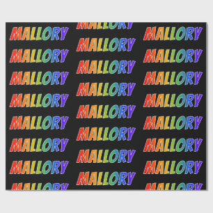 Rainbow Vorname "MALLORY"; Fun & Colorful Geschenkpapier