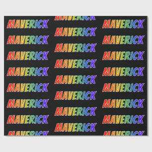 Rainbow Vorname "MAVERICK"; Fun & Colorful Geschenkpapier