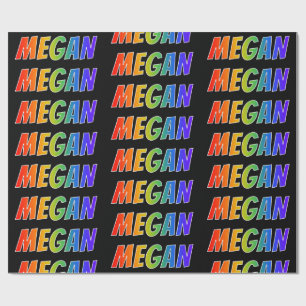 Rainbow Vorname "MEGAN"; Fun & Colorful Geschenkpapier
