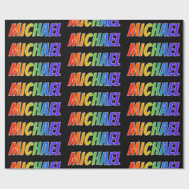 Rainbow Vorname "MICHAEL"; Fun & Colorful Geschenkpapier