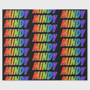 Rainbow Vorname "MINDY"; Fun & Colorful Geschenkpapier