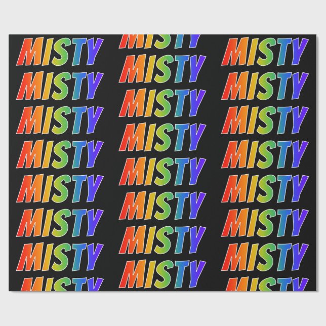 Rainbow Vorname "MISTY"; Fun & Colorful Geschenkpapier (Flach)