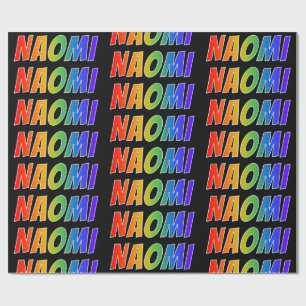 Rainbow Vorname "NAOMI"; Fun & Colorful Geschenkpapier