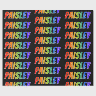 Rainbow Vorname "PAISLEY"; Fun & Colorful Geschenkpapier