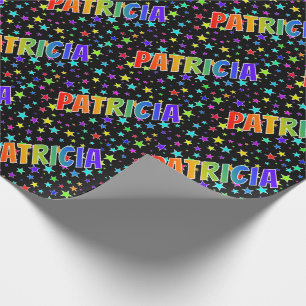 Rainbow Vorname "PATRICIA" + Sterne Geschenkpapier