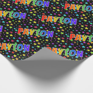 Rainbow Vorname "PAYTON" + Sterne Geschenkpapier
