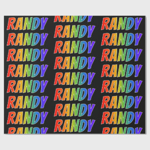 Rainbow Vorname "RANDY"; Fun & Colorful Geschenkpapier