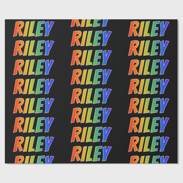 Rainbow Vorname "RILEY"; Fun & Colorful Geschenkpapier (Flach)