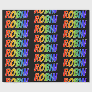Rainbow Vorname "ROBIN"; Fun & Colorful Geschenkpapier
