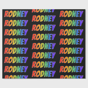 Rainbow Vorname "RODNEY"; Fun & Colorful Geschenkpapier