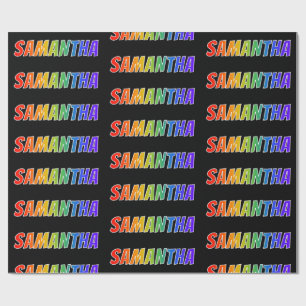 Rainbow Vorname "SAMANTHA"; Fun & Colorful Geschenkpapier