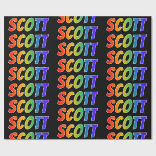 Rainbow Vorname "SCOTT"; Fun & Colorful Geschenkpapier