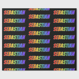 Rainbow Vorname "SEBASTIAN"; Fun & Colorful Geschenkpapier