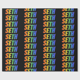 Rainbow Vorname "SETH"; Fun & Colorful Geschenkpapier