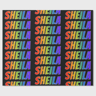 Rainbow Vorname "SHEILA"; Fun & Colorful Geschenkpapier