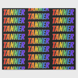 Rainbow Vorname "TANNER"; Fun & Colorful Geschenkpapier