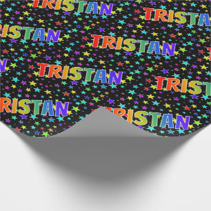 Rainbow Vorname "TRISTAN" + Sterne Geschenkpapier