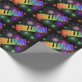 Rainbow Vorname "WILLIAM" + Feuerwerk Geschenkpapier