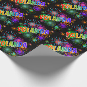 Rainbow Vorname "YOLANDA" + Feuerwerk Geschenkpapier