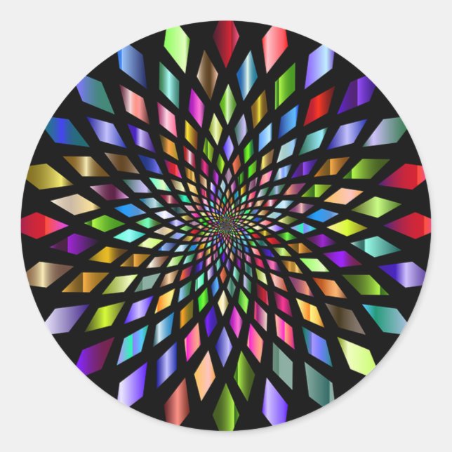 Rainbow Vortex Runder Aufkleber (Vorderseite)