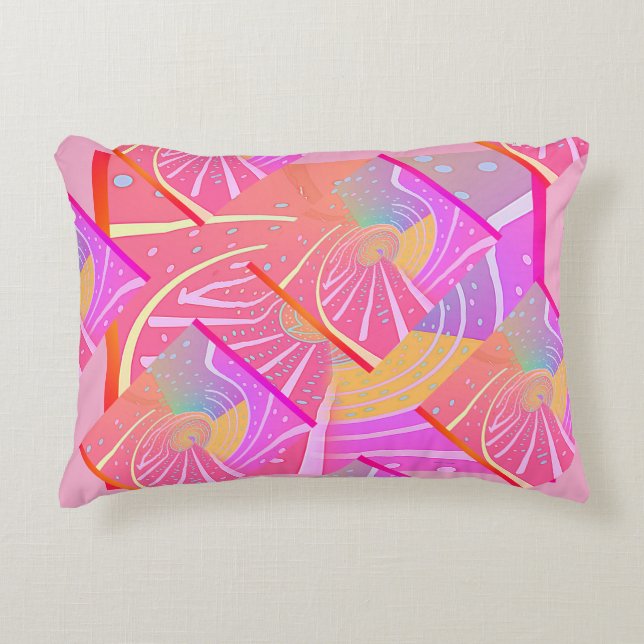 Rainbow Vortex Swirl Dekokissen (Vorderseite)