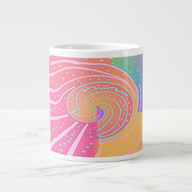Rainbow Vortex Swirl Jumbo-Tasse (Vorderseite)