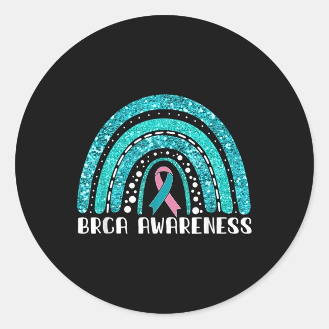 Rainbow Warrior Brca Bewusstsein Runder Aufkleber (Vorderseite)