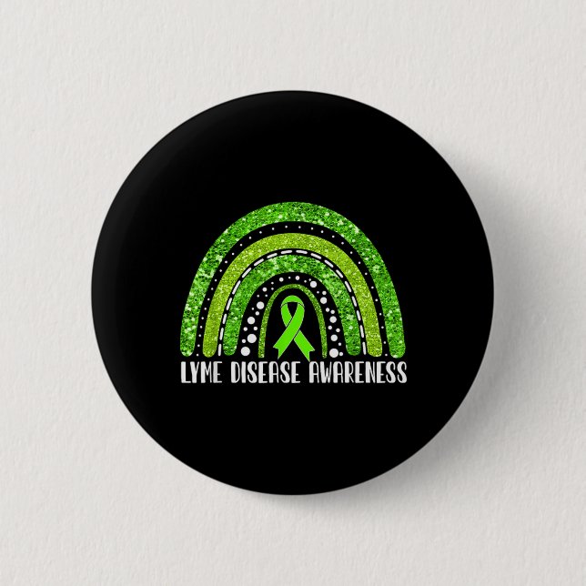 Rainbow Warrior Lyme-Borreliose-Bewusstsein Button (Vorderseite)