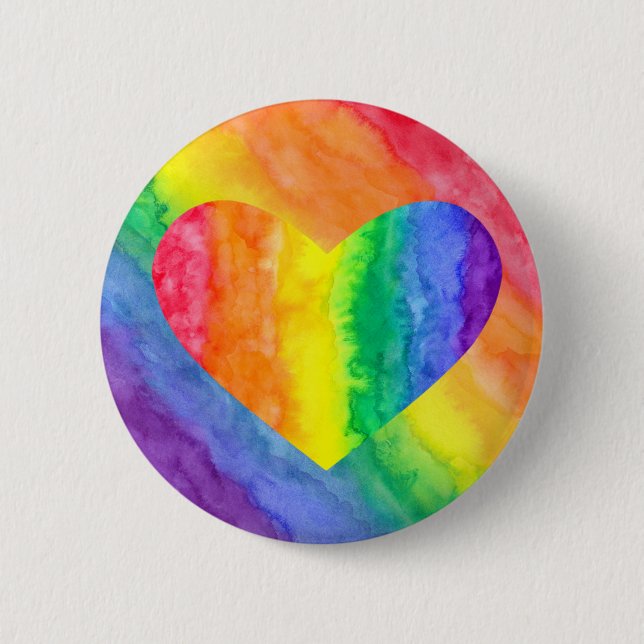 Rainbow Wash Herztasten Button (Vorderseite)
