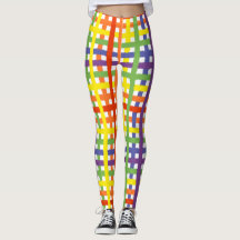 Rainbow Wasserfarbe Karierte farbige Leggings