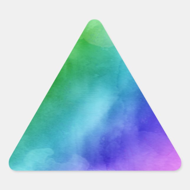 Rainbow Wasserfarben Dreieckiger Aufkleber (Vorderseite)