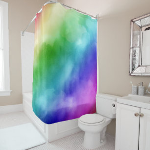 Rainbow Wasserfarben Duschvorhang
