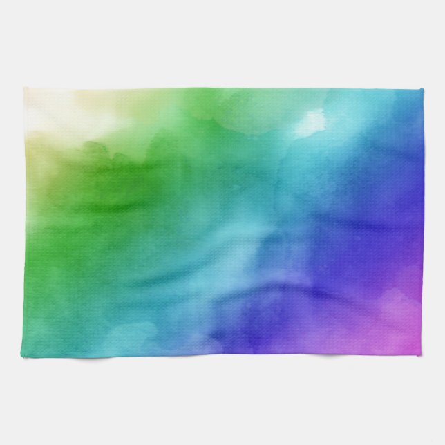 Rainbow Wasserfarben Geschirrtuch (Horizontal)