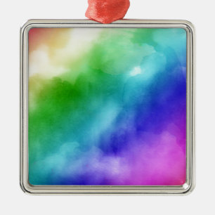 Rainbow Wasserfarben Ornament Aus Metall