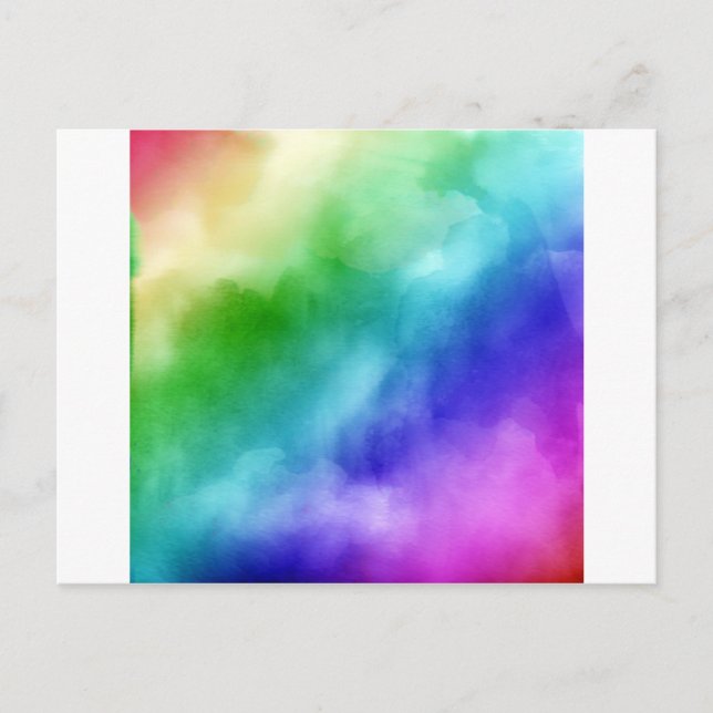 Rainbow Wasserfarben Postkarte (Vorderseite)