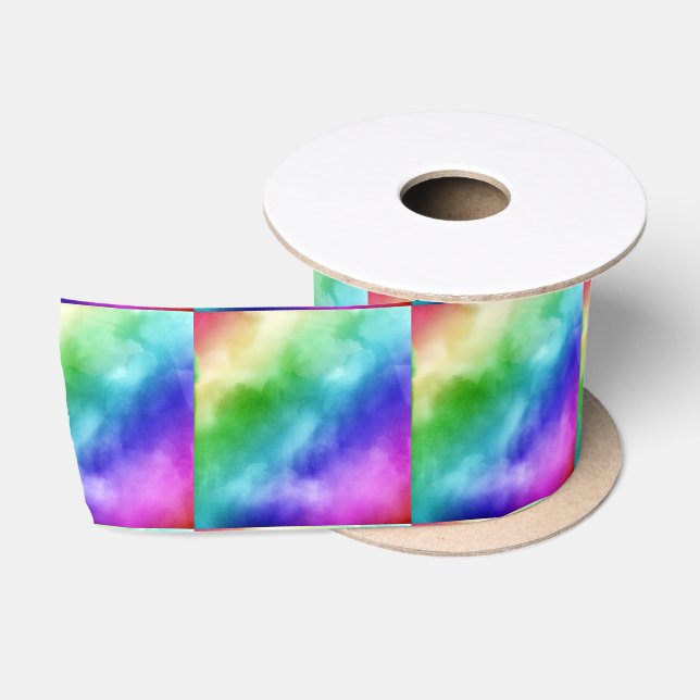 Rainbow Wasserfarben Satinband (Spule)