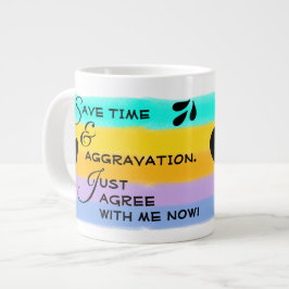 Rainbow-Wasserfarben und Sarcastic-Spaß Jumbo-Tasse