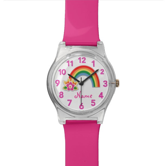 Rainbow Watch Personalisierte Uhren für Mädchen (Nahaufnahme)