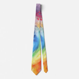 Rainbow Watercolor Abstrakt Neck Tie Krawatte
